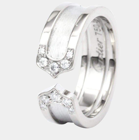 SOLD- Cartier C De Cartier 18K White Gold Diamond Ring - Picture 9 of 12